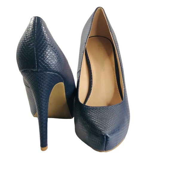 NW/OT Navy Lizard 4.5” Heel BCBGeneration Penni Lofty‎ Platform, Stiletto - Picture 2 of 10